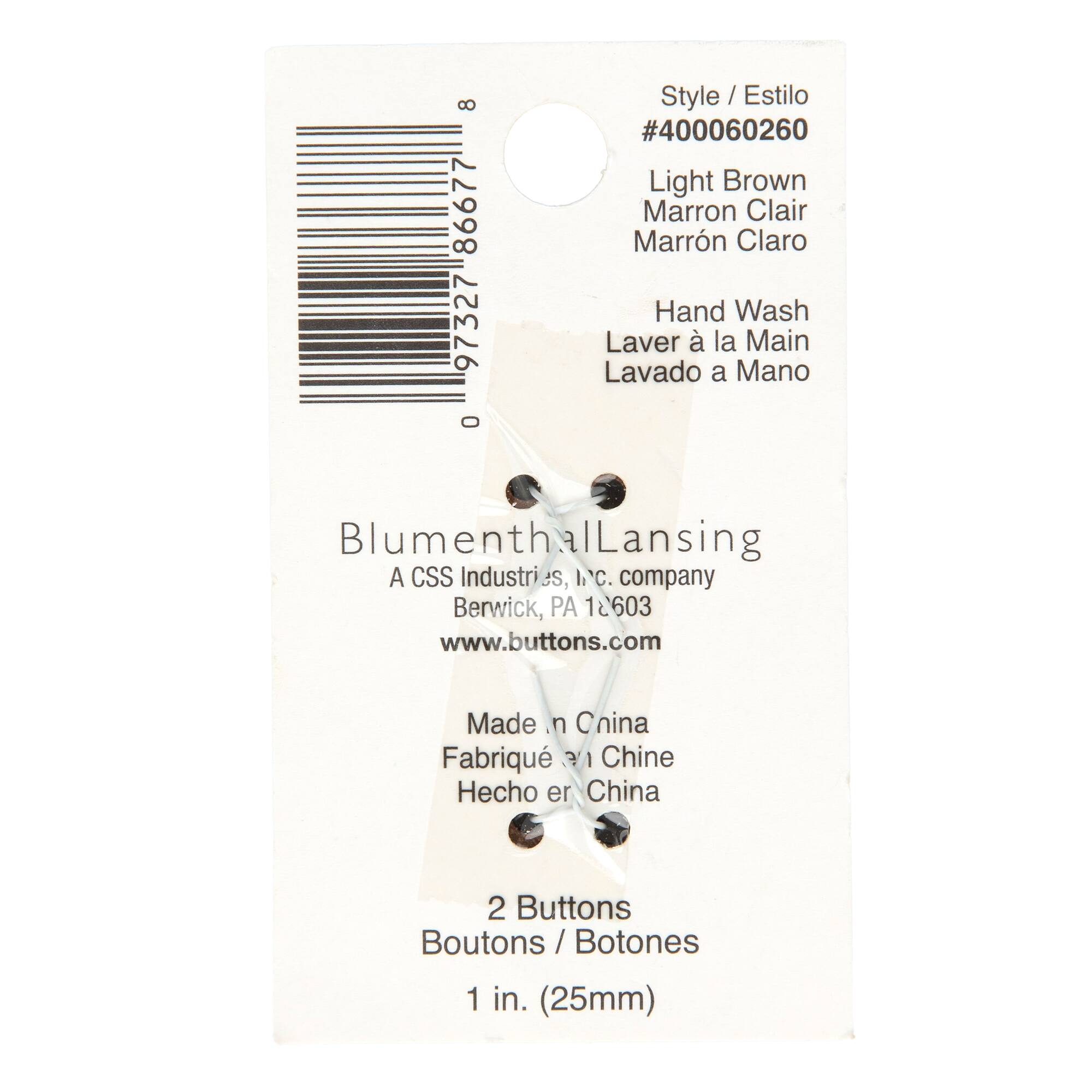 Organic Elements 1" Heart-Shaped Light Brown Wood Buttons, 2ct.